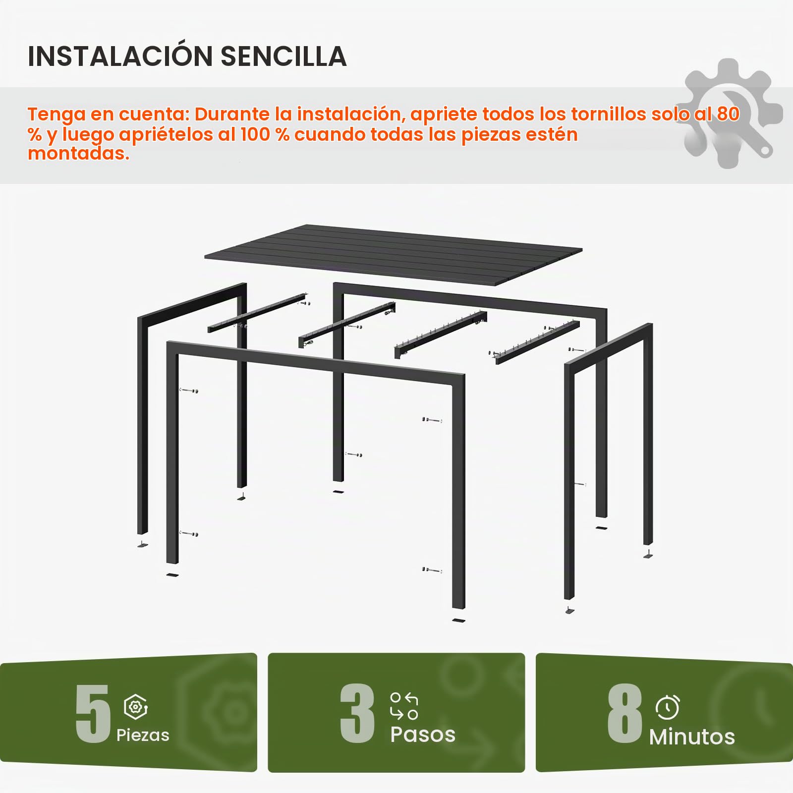 UDPATIO Mesa de Comedor de Jardín, 110x70x74 cm Mesa de Jardín de Aluminio, Mesa Rectangular de WPC con Vetas de Madera, Resistente a la Intemperie para Terraza y Balcón - Gris Oscuro+ Negro