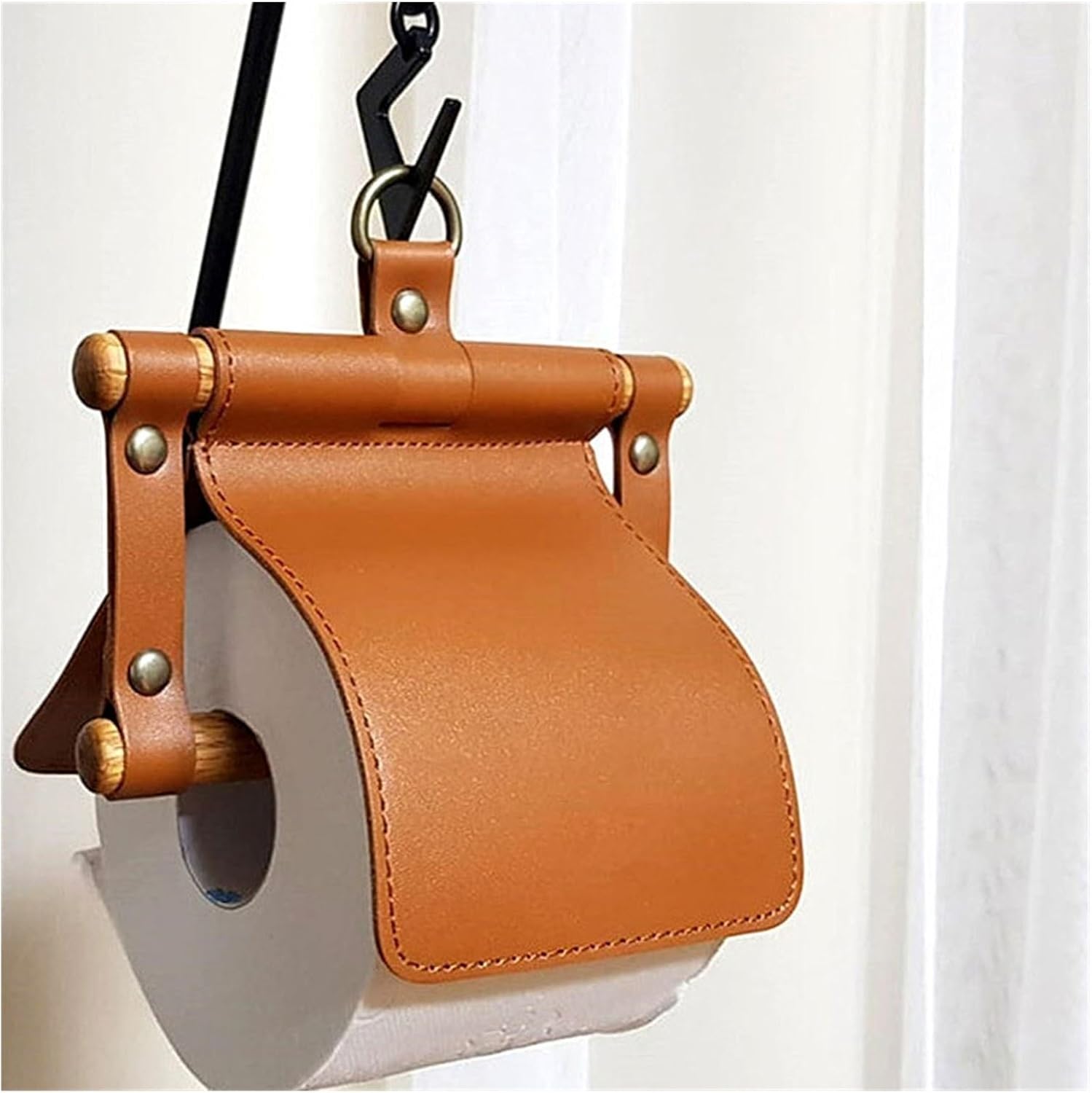 Hanging Type Artificial Leather Tissue Box Round Paper Container Car Accessories Outdoor