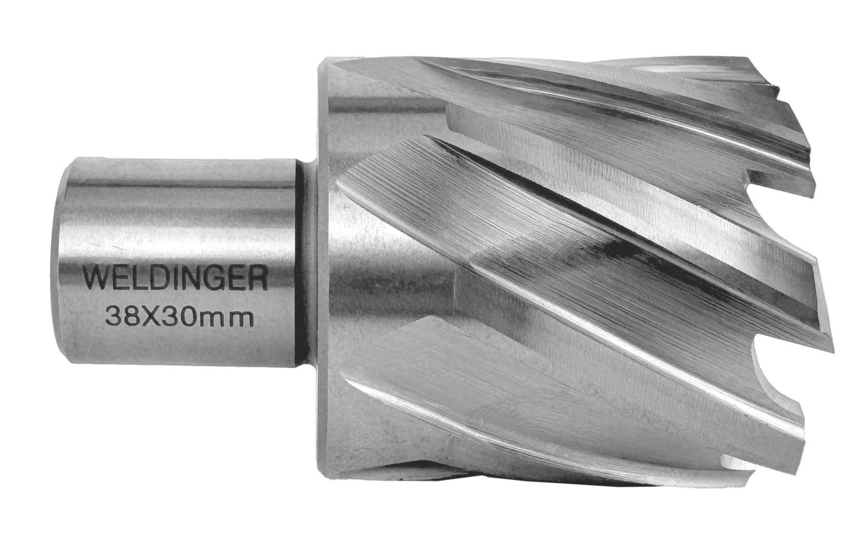WELDINGER Vollschliff Kernbohrer HSS M2 Weldon für Magnetbohrmaschinen 38 mm Durchmesser