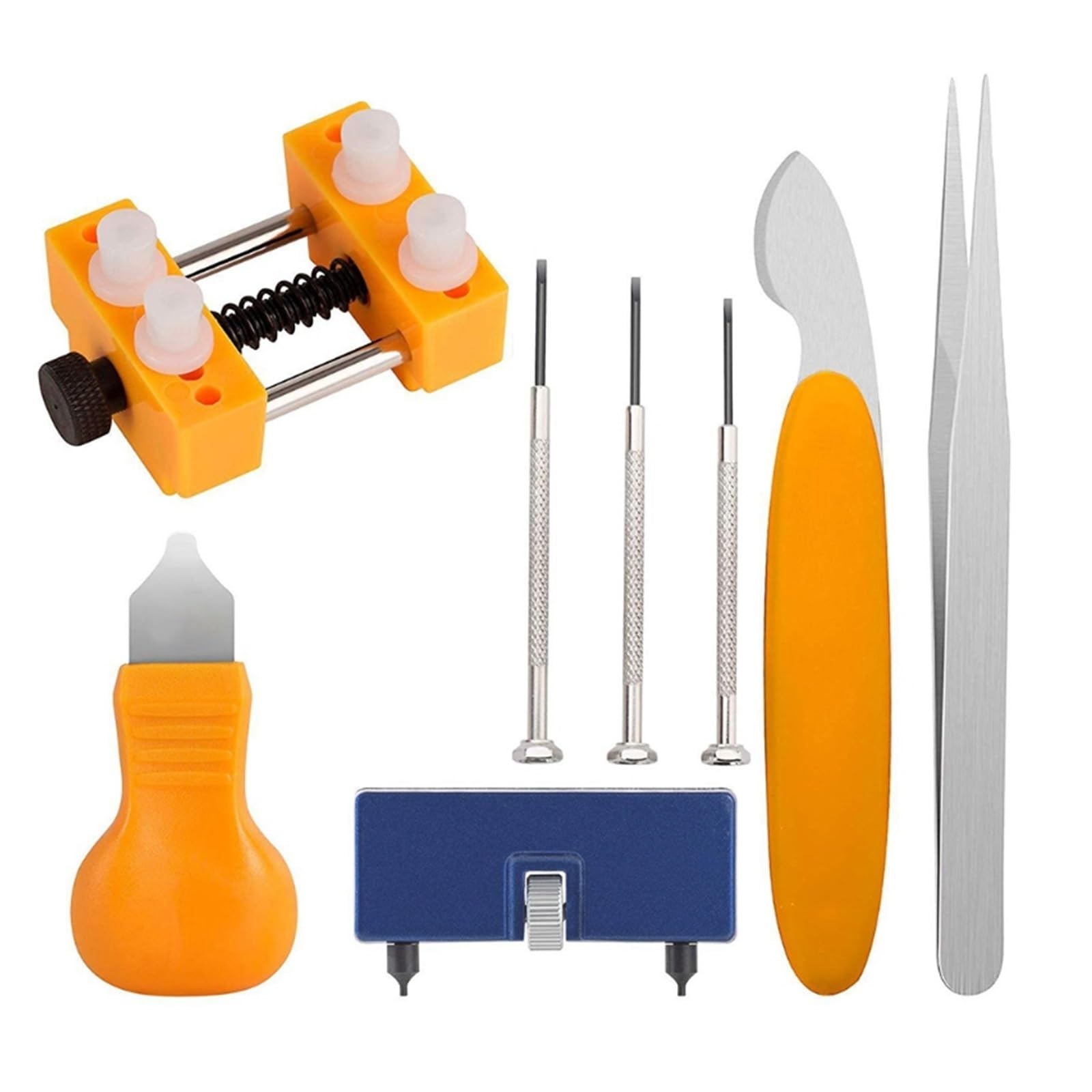 8-teiliges professionelles Uhrmacher-Reparatur-Werkzeug-Set, Uhrenöffner-Messer, Entferner der hinteren Abdeckung für den Batteriewechsel, Uhrenreparatur-Werkzeug-Anzug