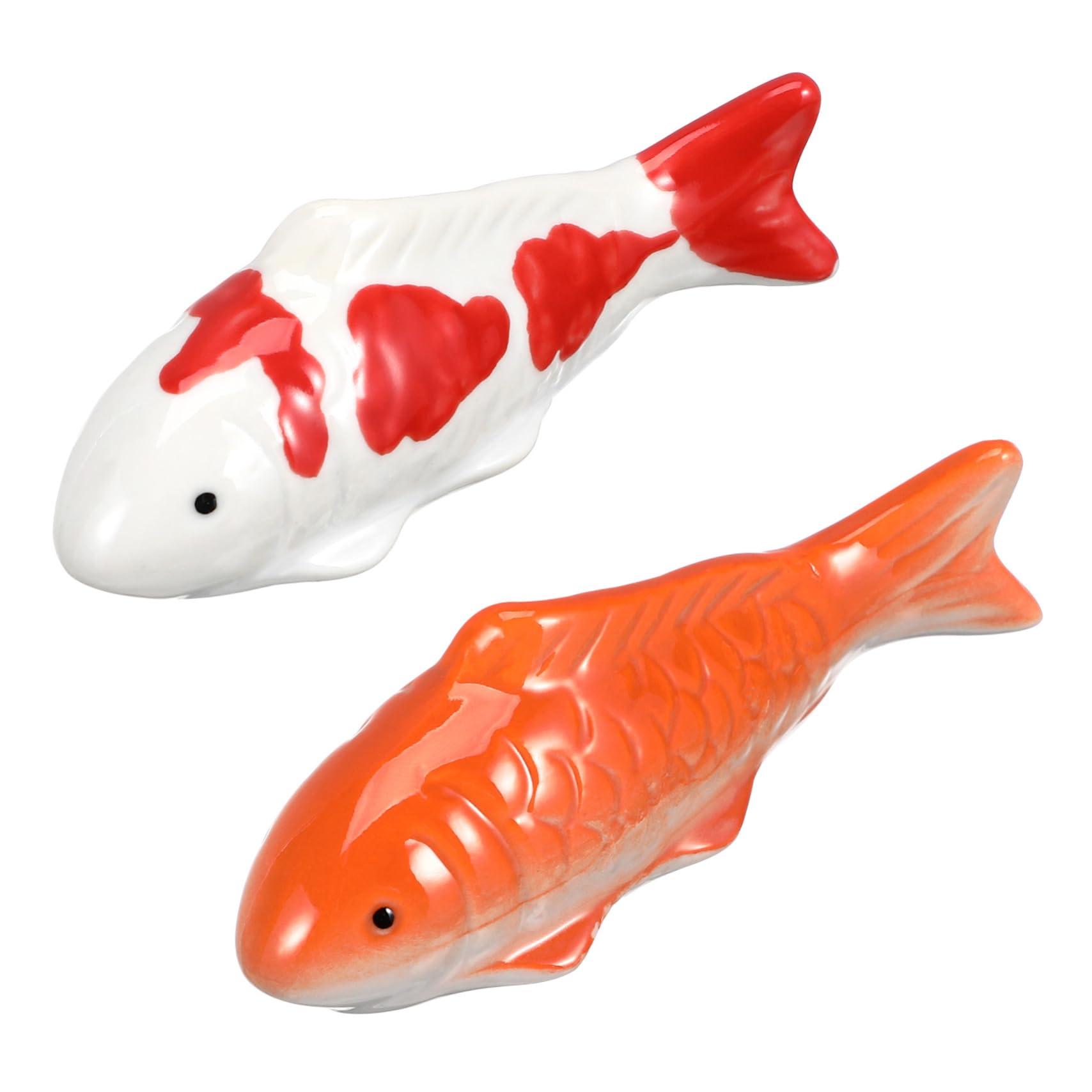 BESPORTBLE Faux Poisson en Céramique Décoration Aquarium Flottante Orange Plusieurs Styles Lot de 2 Résistant la Décoloration la Déformation Plusieurs Styles pour Aquarium et Bassin en Verre
