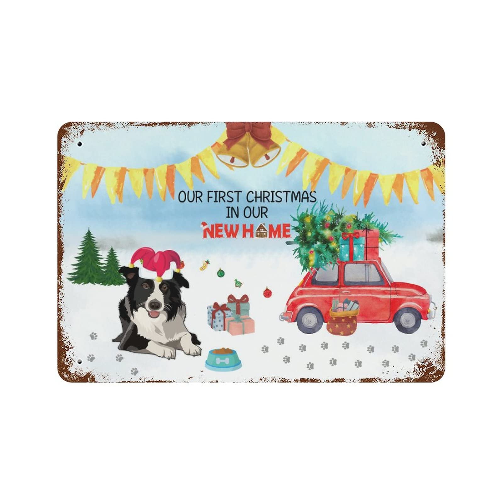 Plaque en métal pour Noël haut de gamme 30x45 cm idéale comme décoration murale