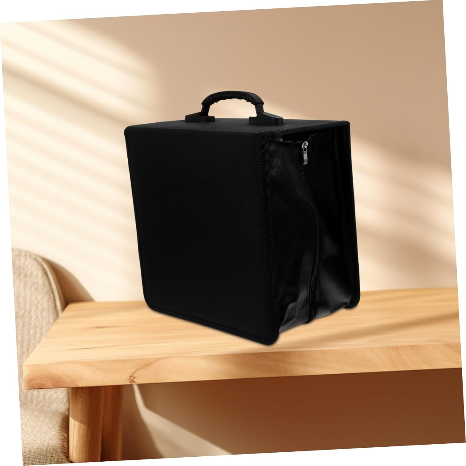 Zerodeko Stylish Cd DVD Storage Wallet with Handle Organize and Protect up to Discs for Car Use and Travel Pu Design