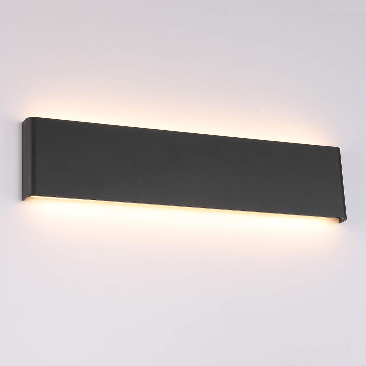 20W LED Bathroom Vanity Lighting Fixture 24 Inch 3000K Warm White Modern Up and Down Lamps Fixture Indoor for Bedroom Hallway Living Room Not Dimmable Black