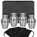 Grace and Mercy Pewter Small Keepsake Urn for Human Ashes - Set of 4 - Beautiful Humble and Comforting Quality Sharing Urns for Your Loved Ones Remains - with Satin Lined Case and 4 Pouches
