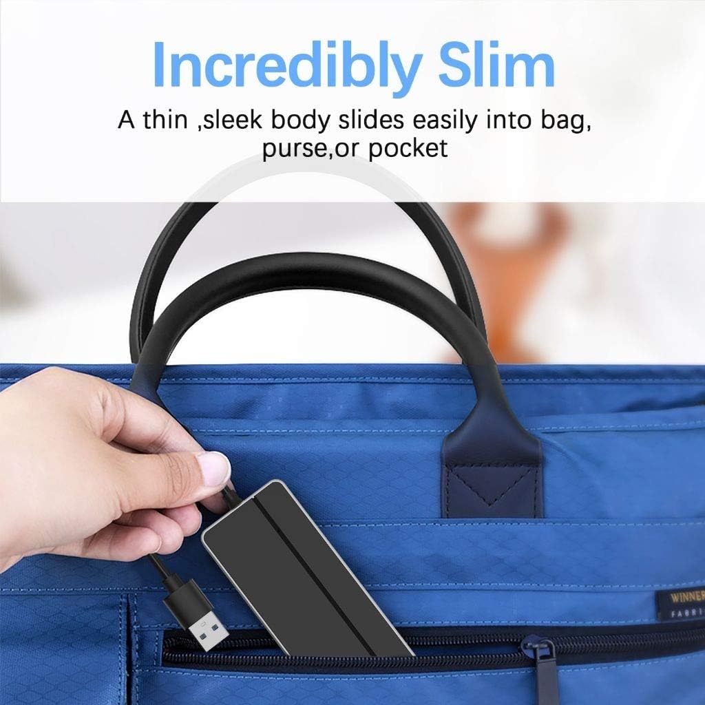 TOPESEL 5 in 1 Ultra Slim USB 3.0 Hub, Data Hub with 3-Port USB 3.0 & SD/TF Card Reader Port and Extra DC Power Cable for Laptop, USB Flash Drive, Hard Disk, Mouse etc, Black/Silver