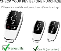 Vista 2 de Funda para llavero para Mercedes-Benz MB 2017-2021 Clase E/S, 2019-2021 Clase A/C/G y protector de llave inteligente