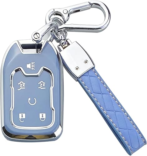 Miniatura 14 de Funda para llavero compatible con Chevy Silverado Suburban Tahoe GMC Yukon/Yukon XL Terrain Acadia, carcasa protectora de llavero, accesorios Blanco