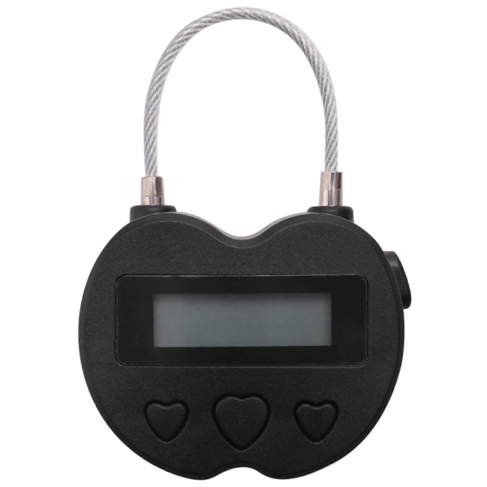 Joyhappst Image Color Smart Time Lock Lcd Display Time Lock Usb Rechargeable Temporary Padlock Travel Electronic Black