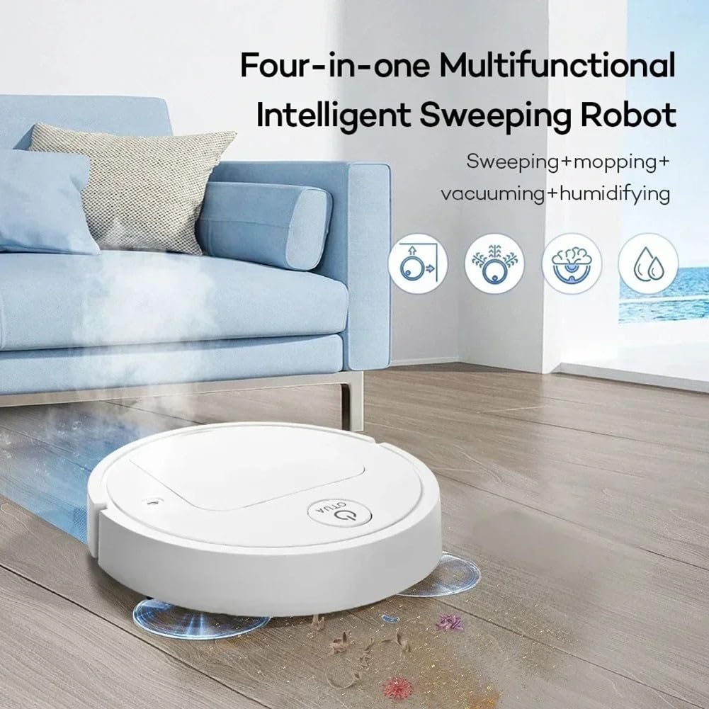 Robot aspirapolvere 5 in 1 con pulizia e purificazione dell'aria, navigazione intelligente per la pulizia del pavimento domestico, controllo app, forte aspirazione, nero (aggiornamento