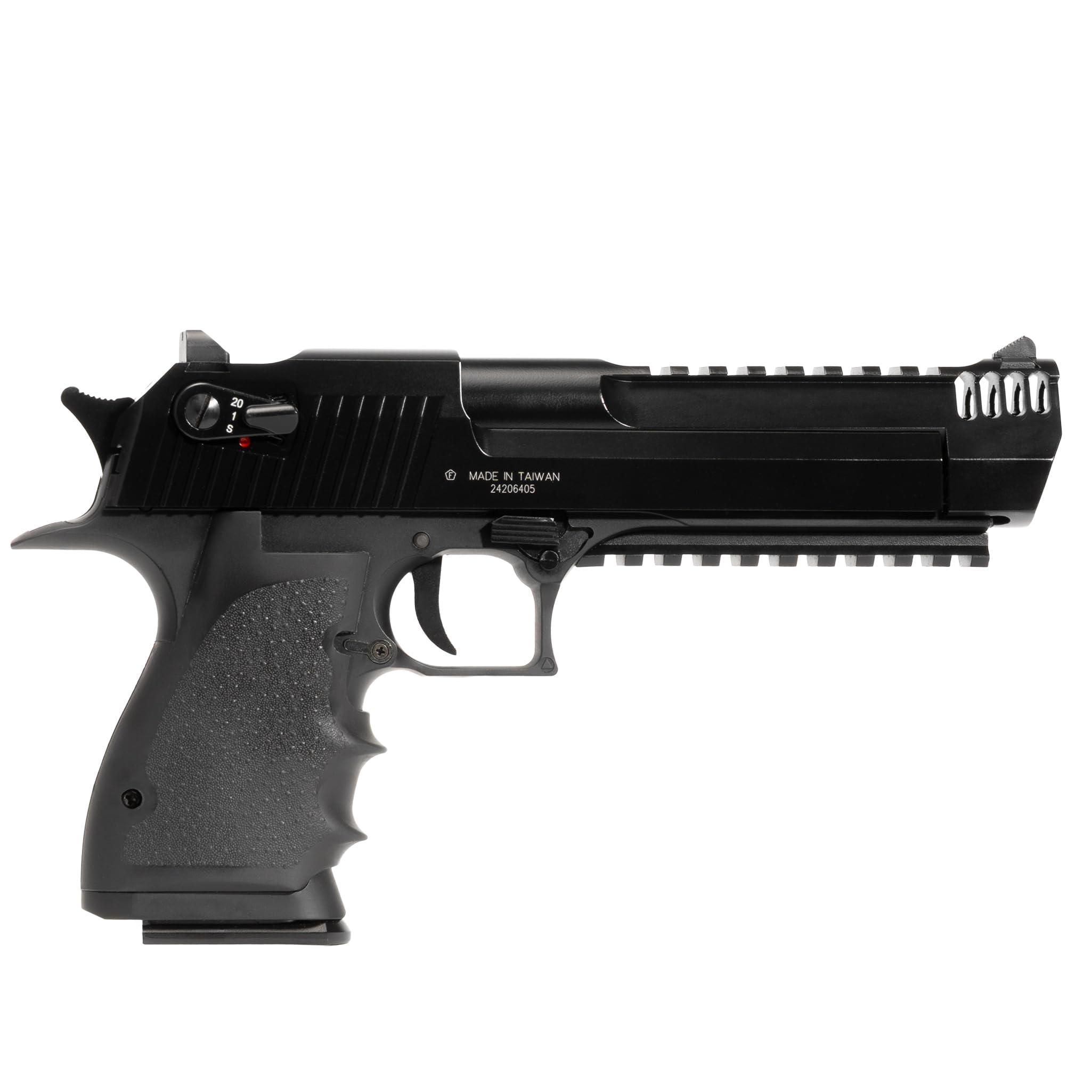 Pistola CO2 Desert Eagle DE L6 softair blowback, POTENZA 0,9 JOULE, polimero/metallo, singolo/raffica, hop-up, 269mm 1094g, bundle 1000 pallini + 5 bombolette