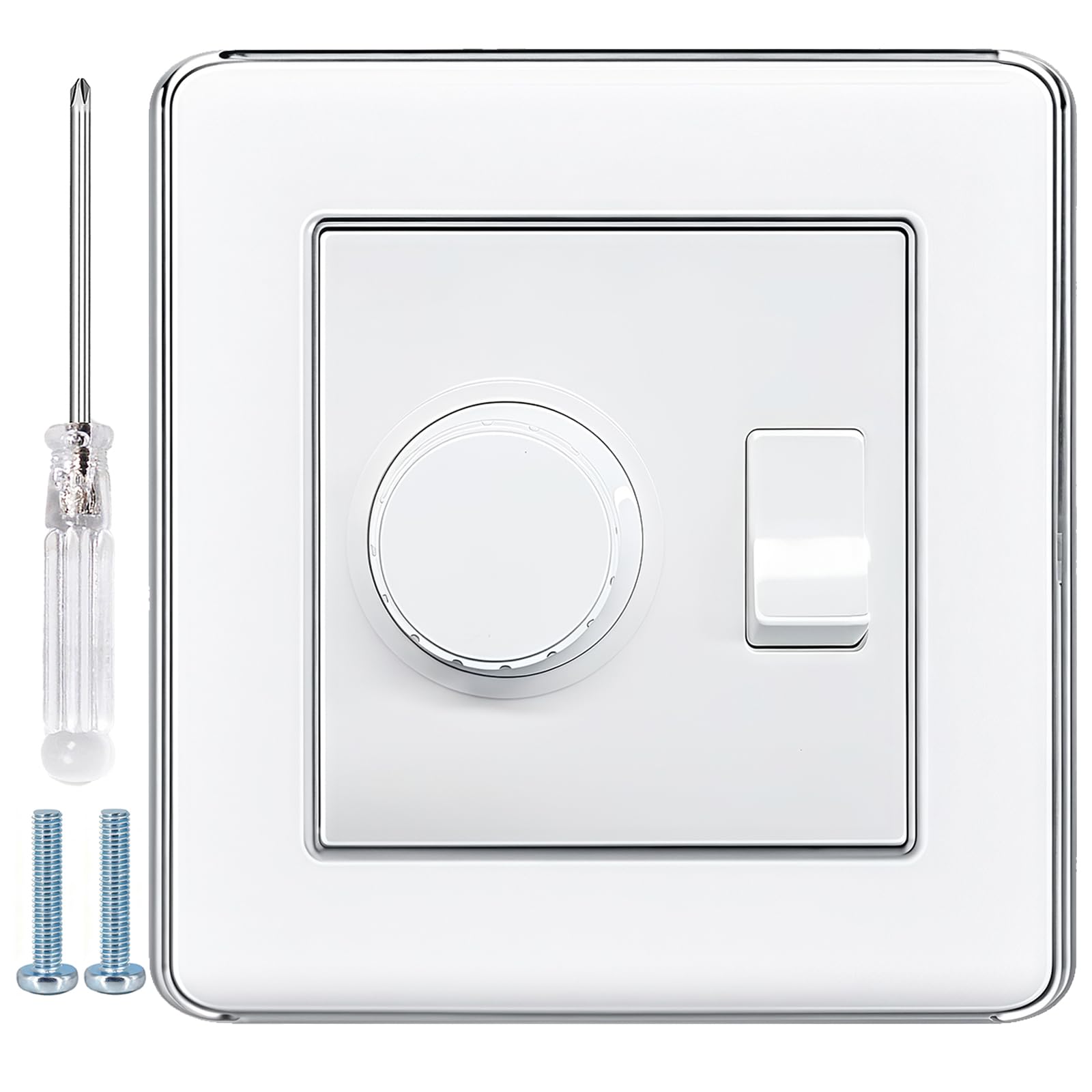 2026 LED Dimmer Switch (0-500W) +Rocker Light Switch,2 Gang 2 Way Dimmer Switch Dimmer for LED/Halogen/Incandescent,PC Electroplated Metal Case,Screwdriver Provided,Perfect for Living Room/Bedroom