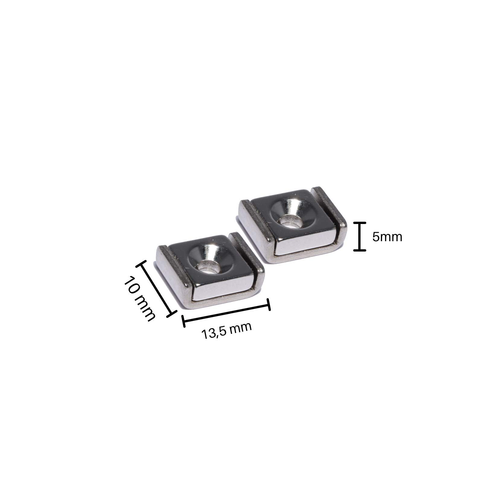 5 Neodym-Magnete Mit Bohrung – 20 Mm Durchmesser, 7 Mm Dick, Senkbohrung 4,5 Mm, Haftkraft 13 Kg