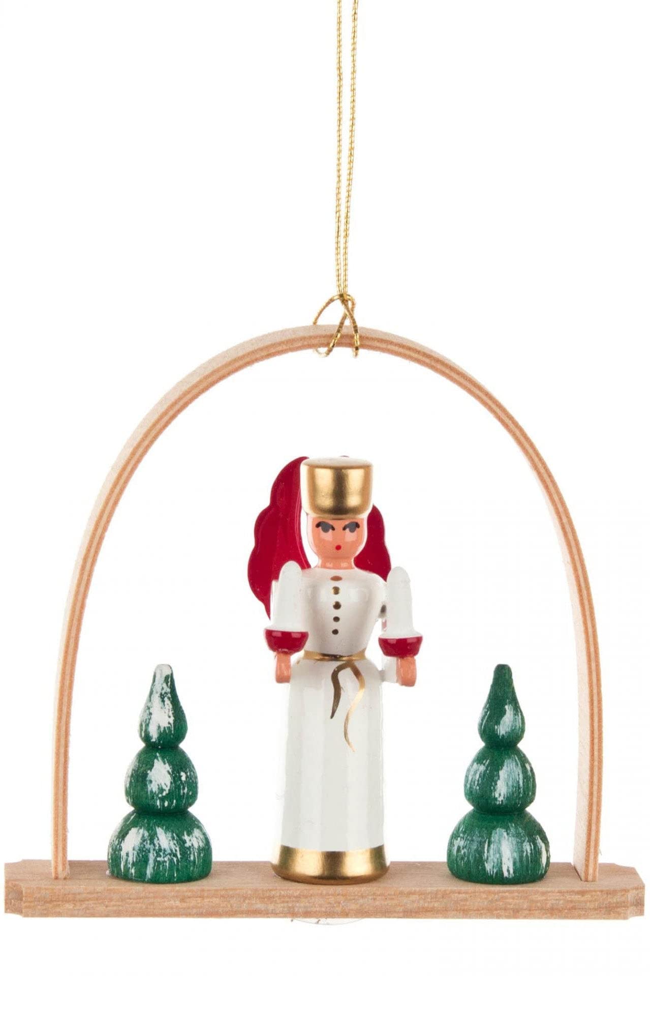 199-251-1 Dregeno Ornament-Arch with Angel-2.5" H x 2.75" W x .5" D, Brown
