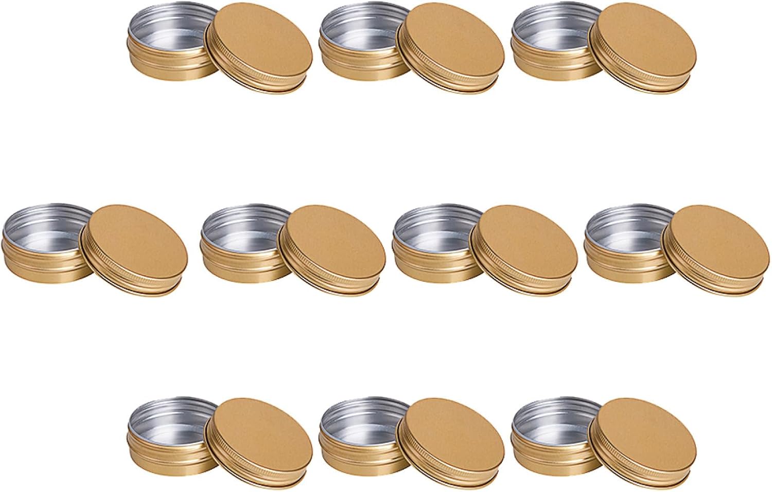 30ml Gold Aluminum Screw-thread Cream Boxes 10pcs Refillable Cosmetic Containers for Ointment and Hair Balm Storage in Beauty Care