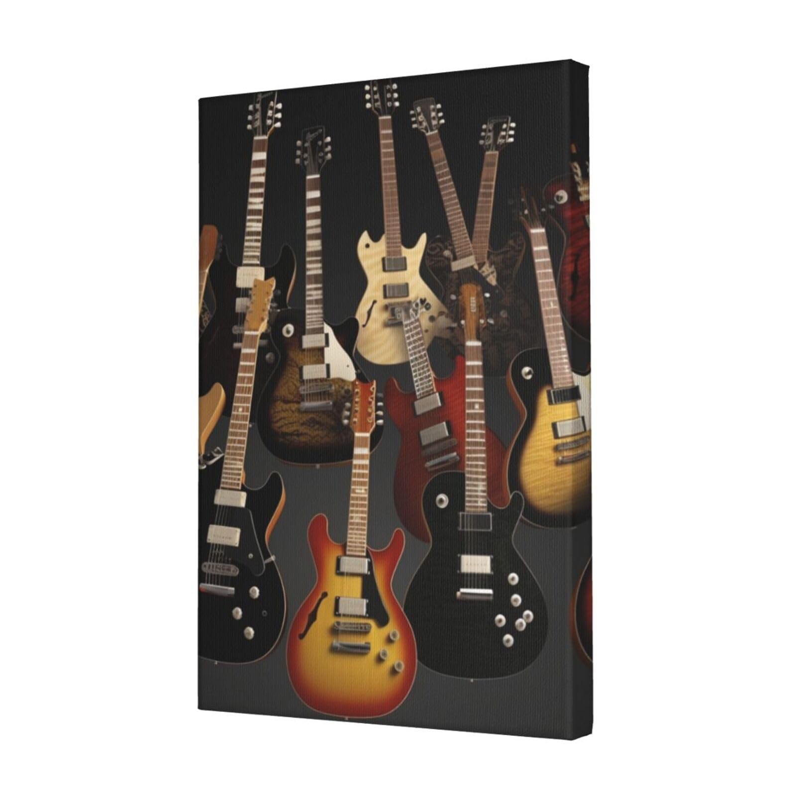 FodPand Guitars Canvas Wall Art for Living Room Wall Decor 12"x18" Modern Artwork Painting Pictures Hanging Canvas Prints Aesthetic Wall Art for Bedroom Bathroom Office Wallart Decor