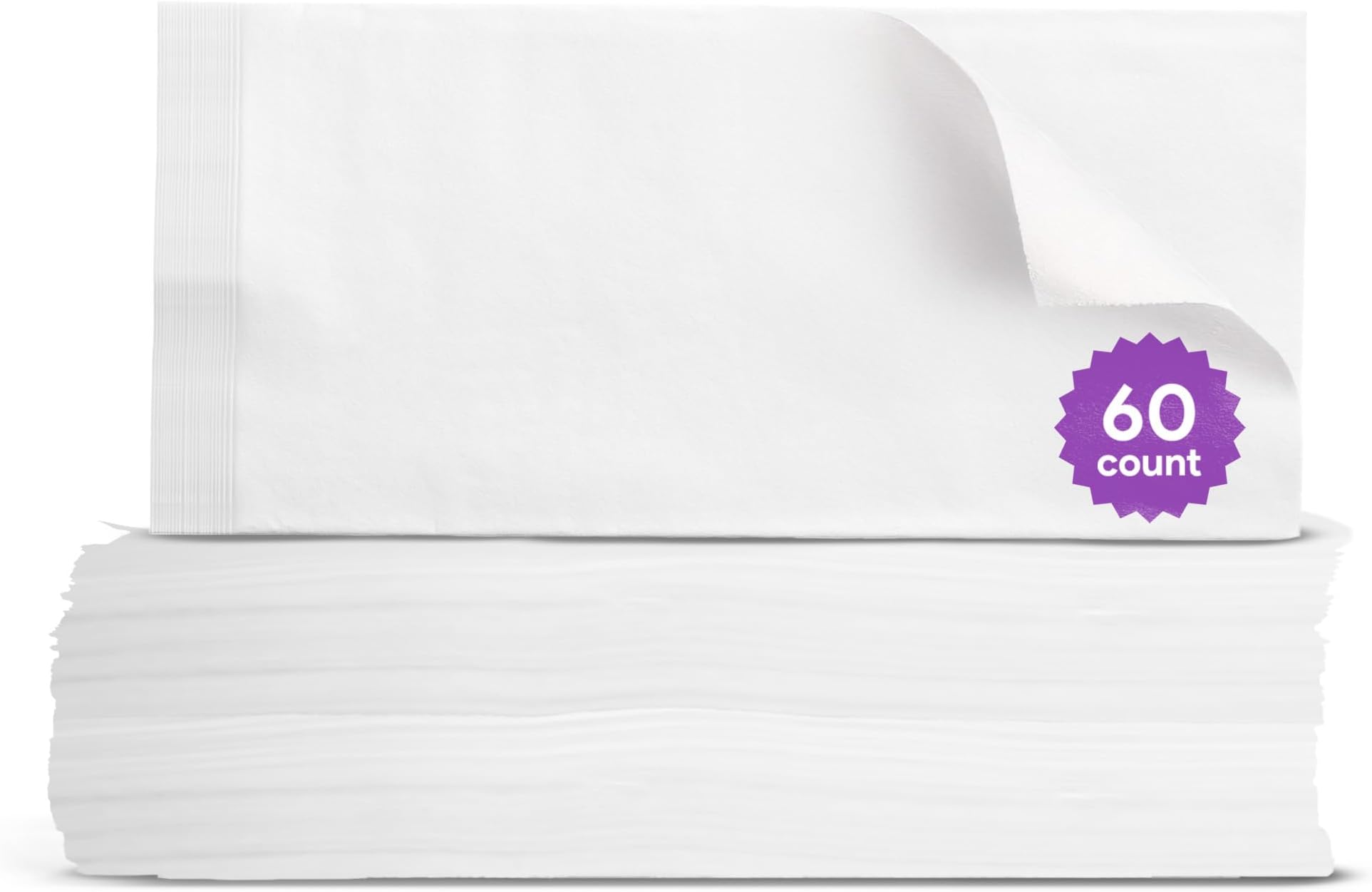 Disposable Dry Wipes for Adults & Baby - 60 Count (2 Packs of 30) - Gentle & Durable Washcloths for Incontinence and Skin Care - 7" x 13" Travel Size - Non-Moistened Face Cloths