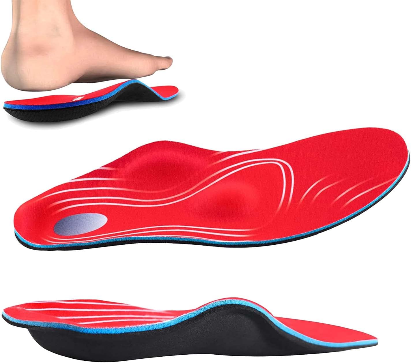 Orthotic Insoles Arch Support, Soft Plantar Fasciitis Insoles, FullLength Shock Absorption