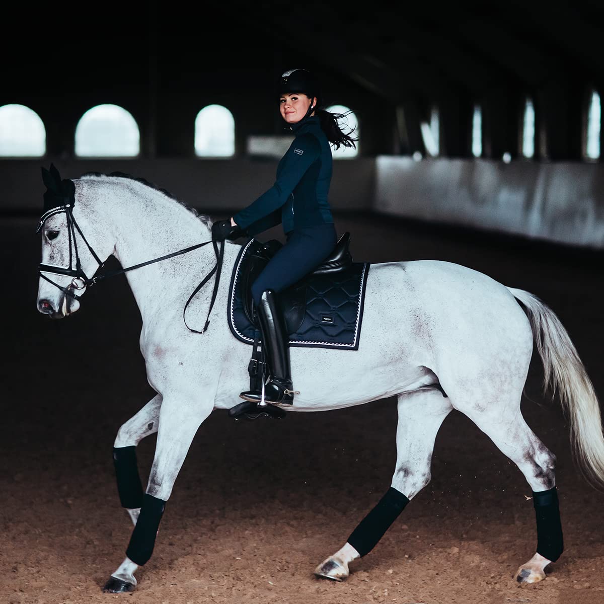 Equestrian Stockholm Mantilla para saltar (pony, azul medianoche)