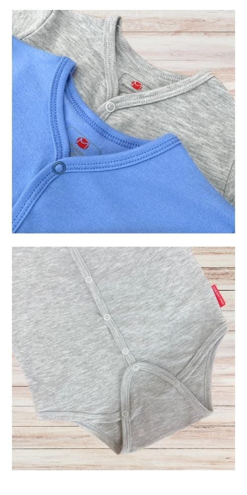 3er Pack Wickelbody Kinder Kurzarm Baumwolle für Behinderte