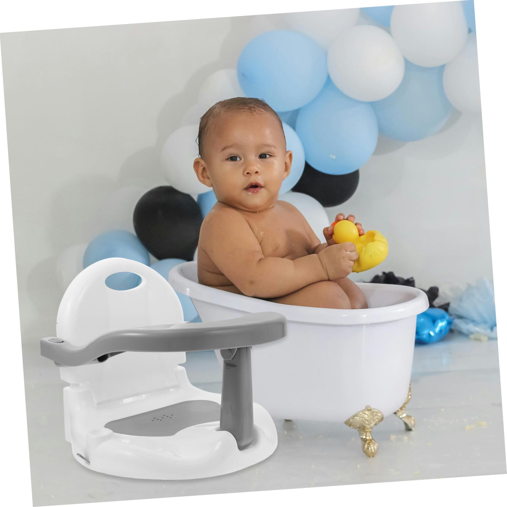Milisten Babysitz Badewanne Monate Abnehmbar Rutschfest mit Saugnäpfen Tragbar Babybadewanne Sitz für Sicheres Baden Dusche
