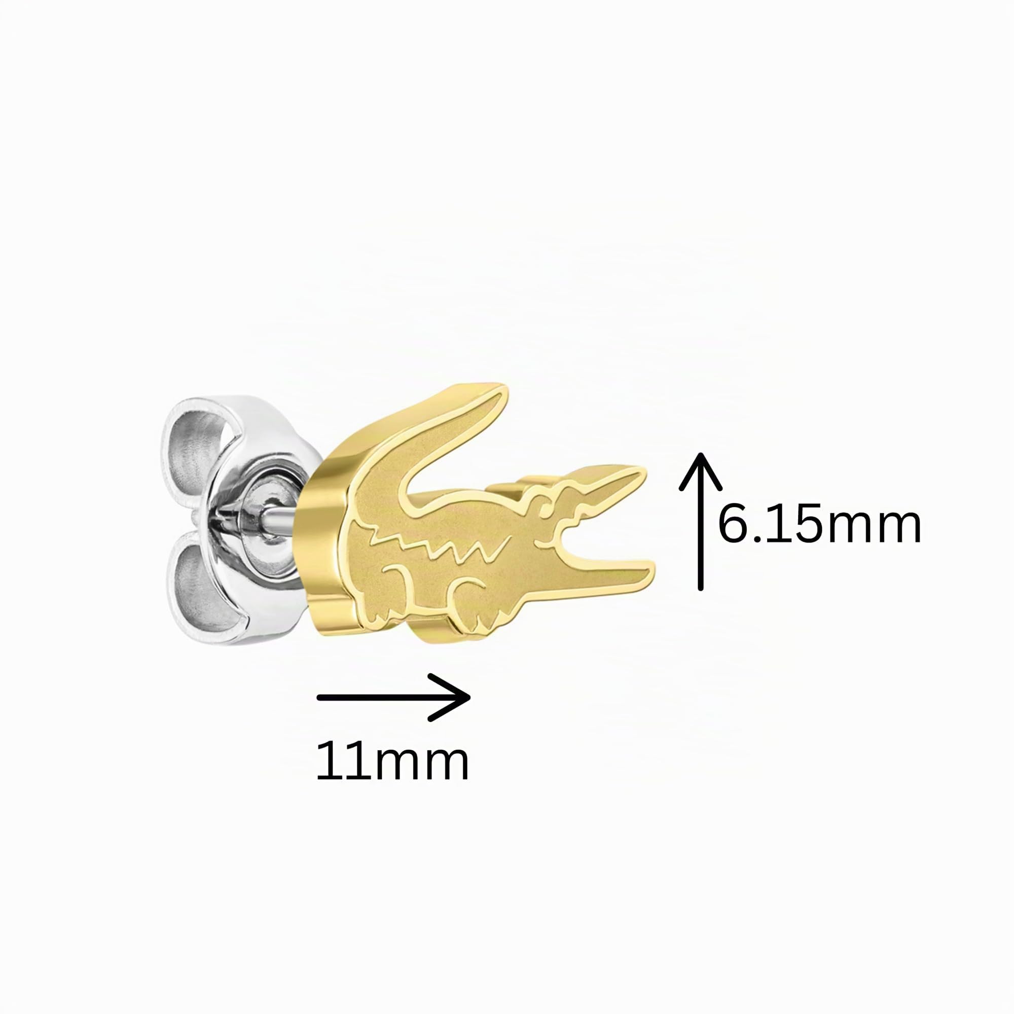 Lacoste Pendientes de botón para Mujer Colección CROCODILE disponibles en Color Plata, Oro Amarillo o Oro Rosa