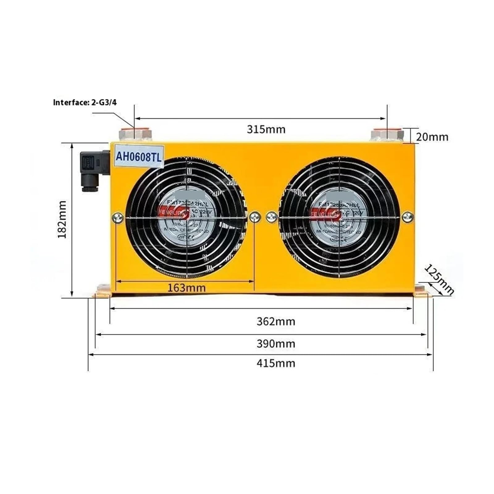 Przemysłowa Mała Chłodnica Powietrza AH0608TL-CA Płyta Ze Stopu Aluminium Z Żebrowanym Grzejnikiem Hydraulicznym Do Maszyn Szybkie obniżenie temperatury(220V)