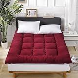 Extra dicke japanische Futon-Matratze, tragbares Rollbett für Schlafzimmer, Camping oder Gäste, weiche Klappmatratze (Doppelbett, Queen-Size-Bett), einfache Lagerung