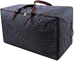 Sac de rangement Jumbo, Conforteur/Couverture/Pilons/Cabine de rangement rapide, Sac de stockage d'épicerie de garage, Coffret d'organisateur de vêtements/de vêtements dans le placard/au grenier, 100L, Point bleu