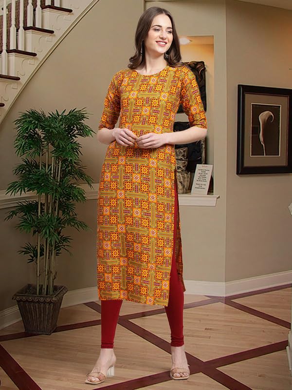 Pinkmint Women's Crepe Digital Print Straight Kurta [Pack Of 6] (Bd-333-334-330-356-355-357-L)