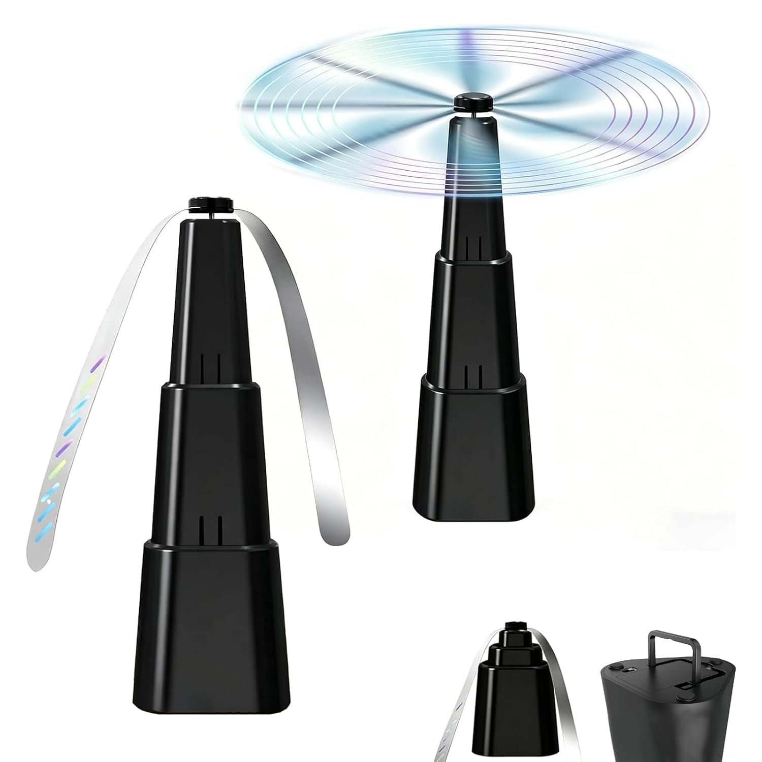 Fly Fans For Tables 4 Pack, Indoor Outdoor Fly Repellent Bugs Repellent Fan For Tables Mosquito Repellent Fly Fan With 2 Fan Leaf And Hook, Keep Flies And Bugs Away For Restaurant, Party, Home (USB-A)