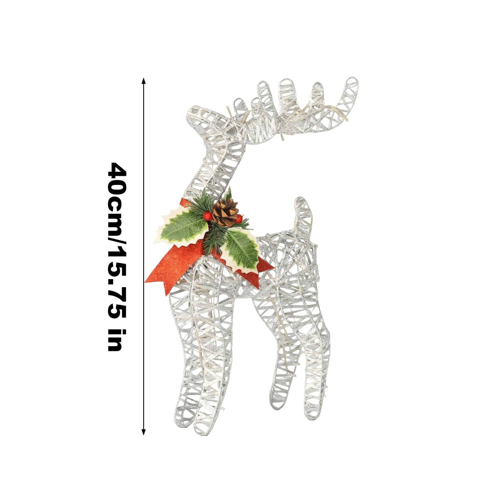 Figuritas De De Navidad Festivo De Metal Iluminado | Decoracion Navideña De Para Sala De Estar Interior Hogar Navideño Exterior Familia Entrada Festival Repisa