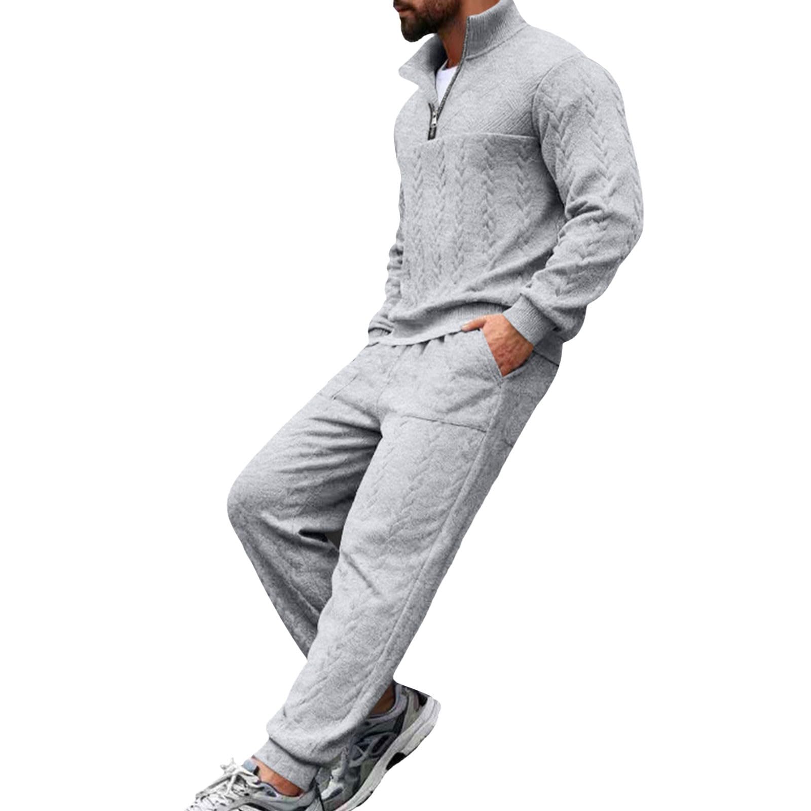Generico Chándal completo para hombre con sudadera con cremallera y
