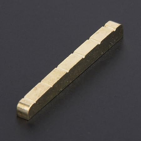 k-outdoor ギター用ナット&サドル 6弦スロット SQ STエレキギター 真鍮 7mm文字列の間隔
