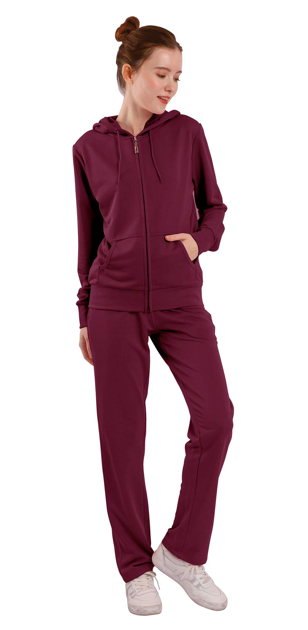 LeeHanTon Tracksuit Sets Womens 2 Piece Sweatsuits Fashion Cozy Fleece Zip Up Hoodies and Sweatpants Jogging Sets