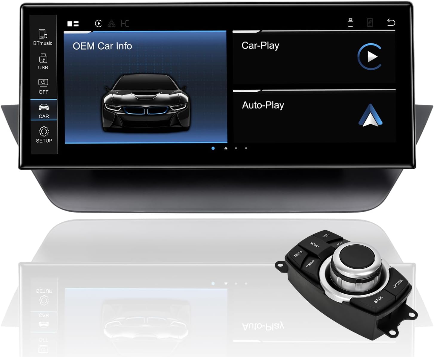 PEMP Ultra-Thin 12.3" Linux Screen for BMW X1 E84 CIC Wireless and Wired CarPlay Android Auto Mirror Link (2009-2015)