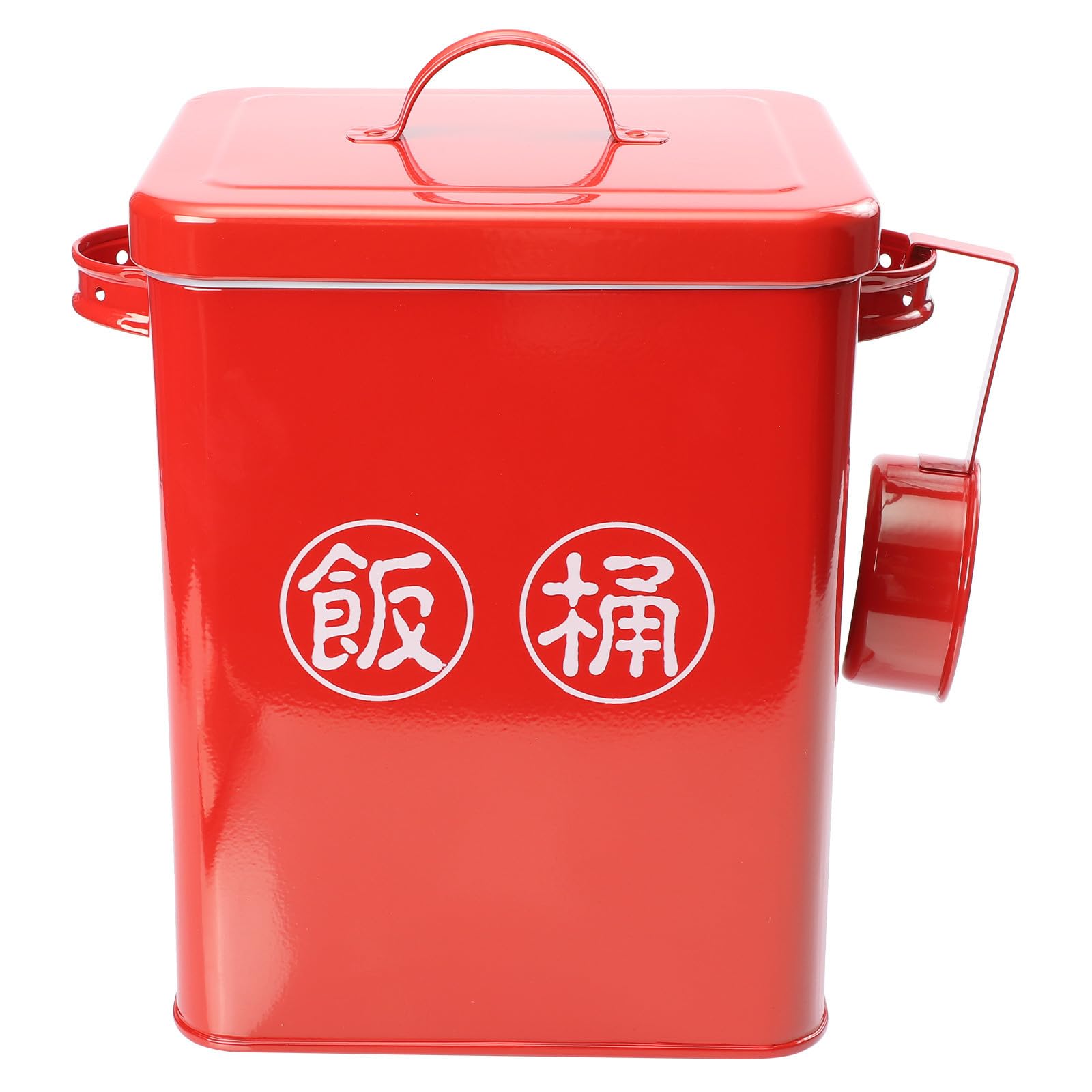 Secchio per Cibo per Animali Domestici Rosso, Grande Capacità, Acciaio | Grains e Dog Food, Uso Domestico, Include Spoons, Facile da Pulire