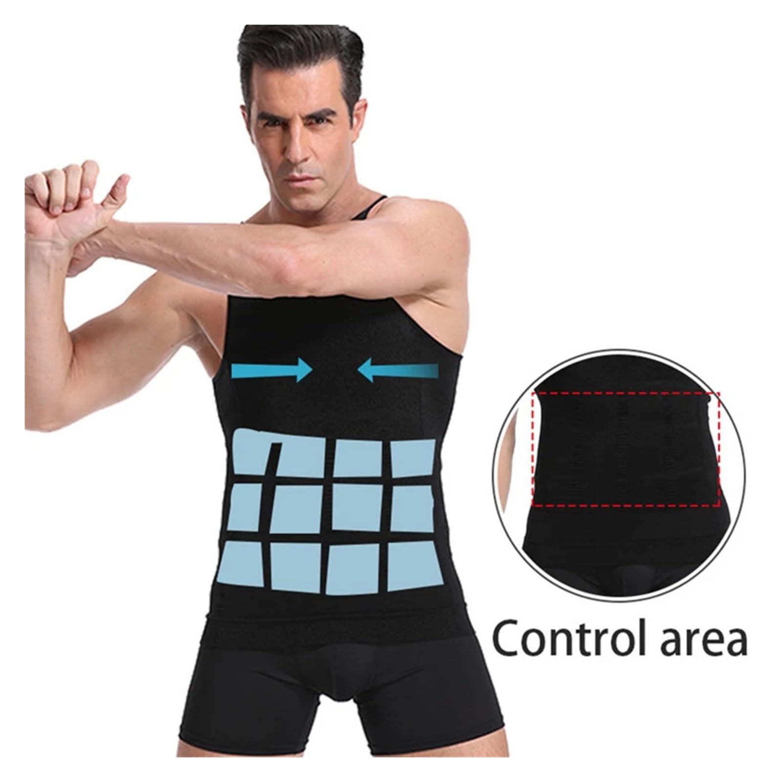 Camiseta CompresióN Hombre 2 uds., ropa moldeadora de cuerpo adelgazante for hombre, corsé, chaleco, camisa de compresión for barriga, Fitness, faja, ropa interior, Control, chaleco deportivo de cintu