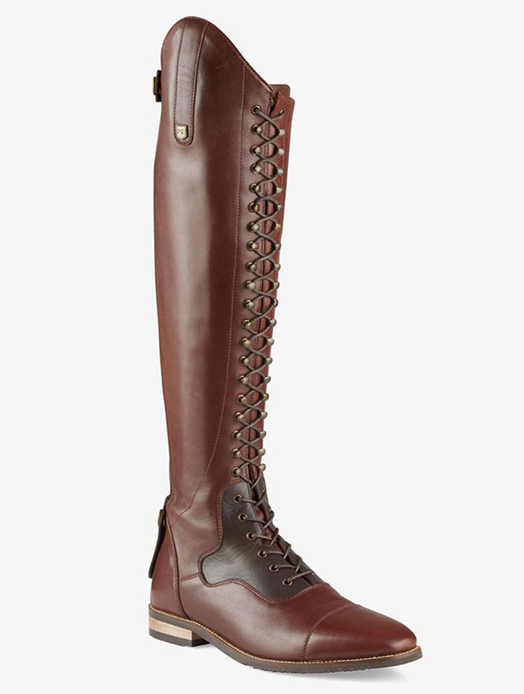 Botas ecuestres de Cuero PU Estilo Retro con Cordones para Hombre y Mujer