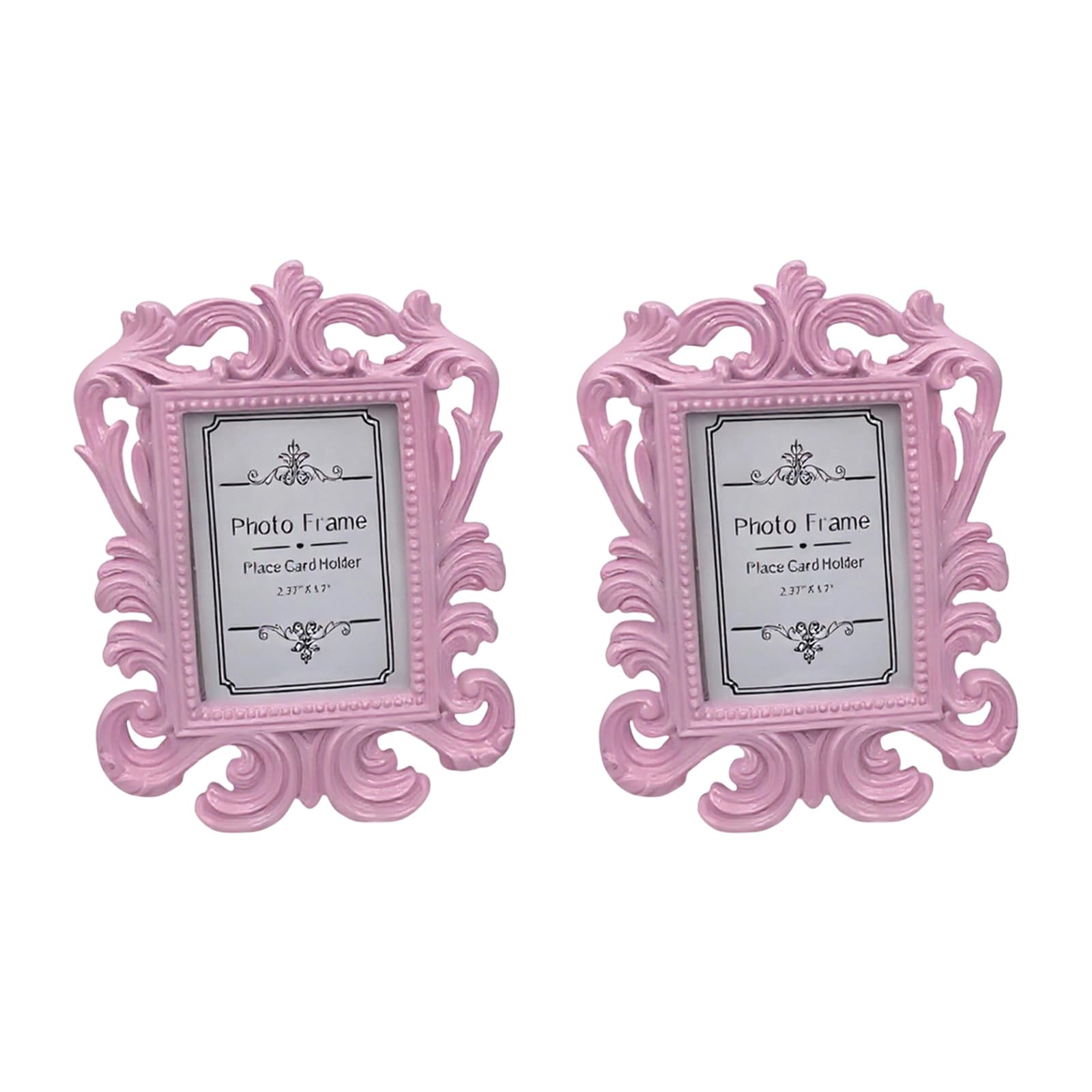 Tsophreniq 2Pcs Antique European Resin Small Picture Frame Decorative Ornate Photo for Wedding Anniversary Tabletop Display European Picture