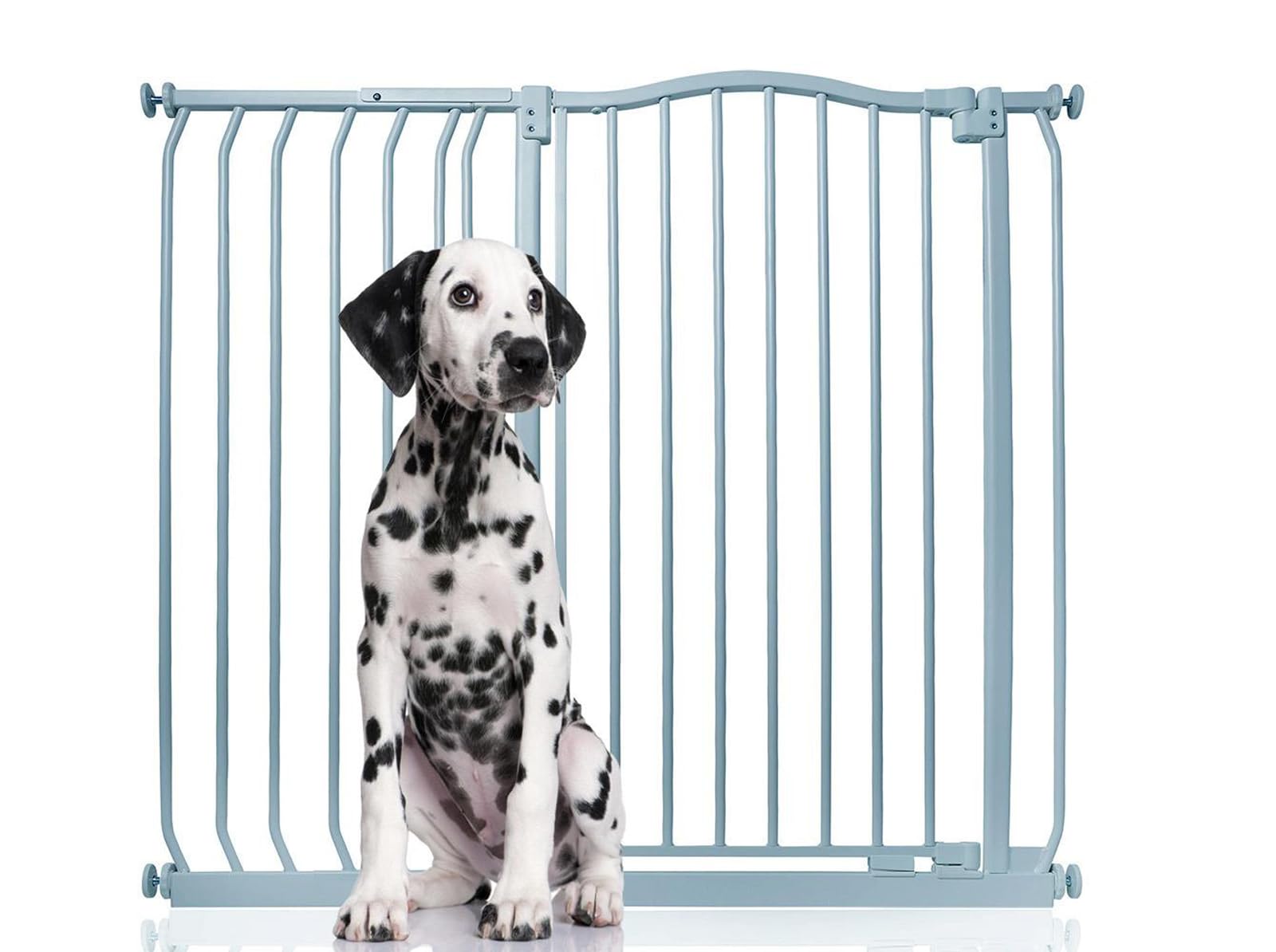 Bettacare Grey Extra Tall Curved Top Dog Gate, 107Cm - 116Cm, Matt 100Cm Tall, Pressure Fit Pet Barrier, Easy Installation