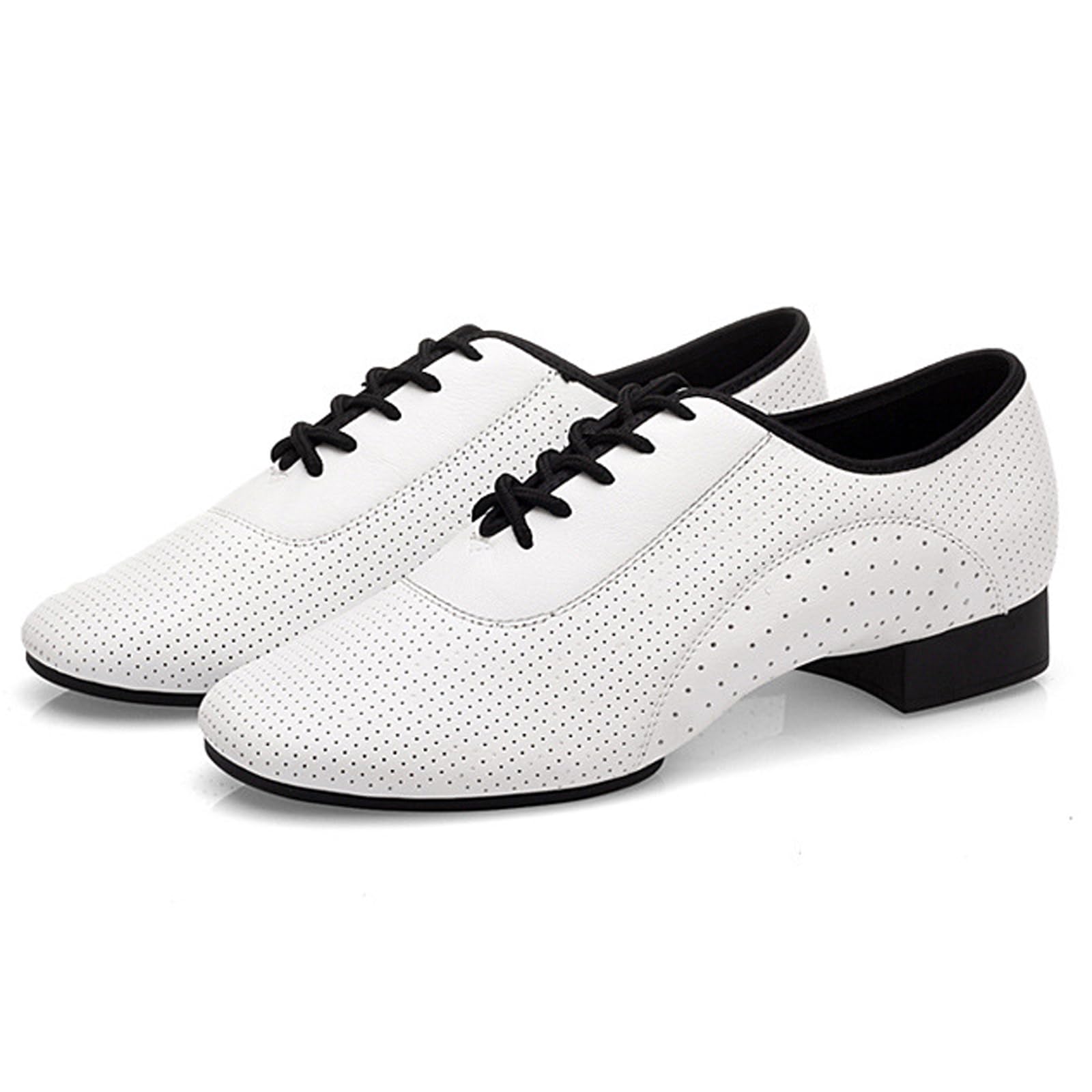 Scarpe da Ballo Uomo Pelle Stringate Tango Latino Tacco Basso Comfort