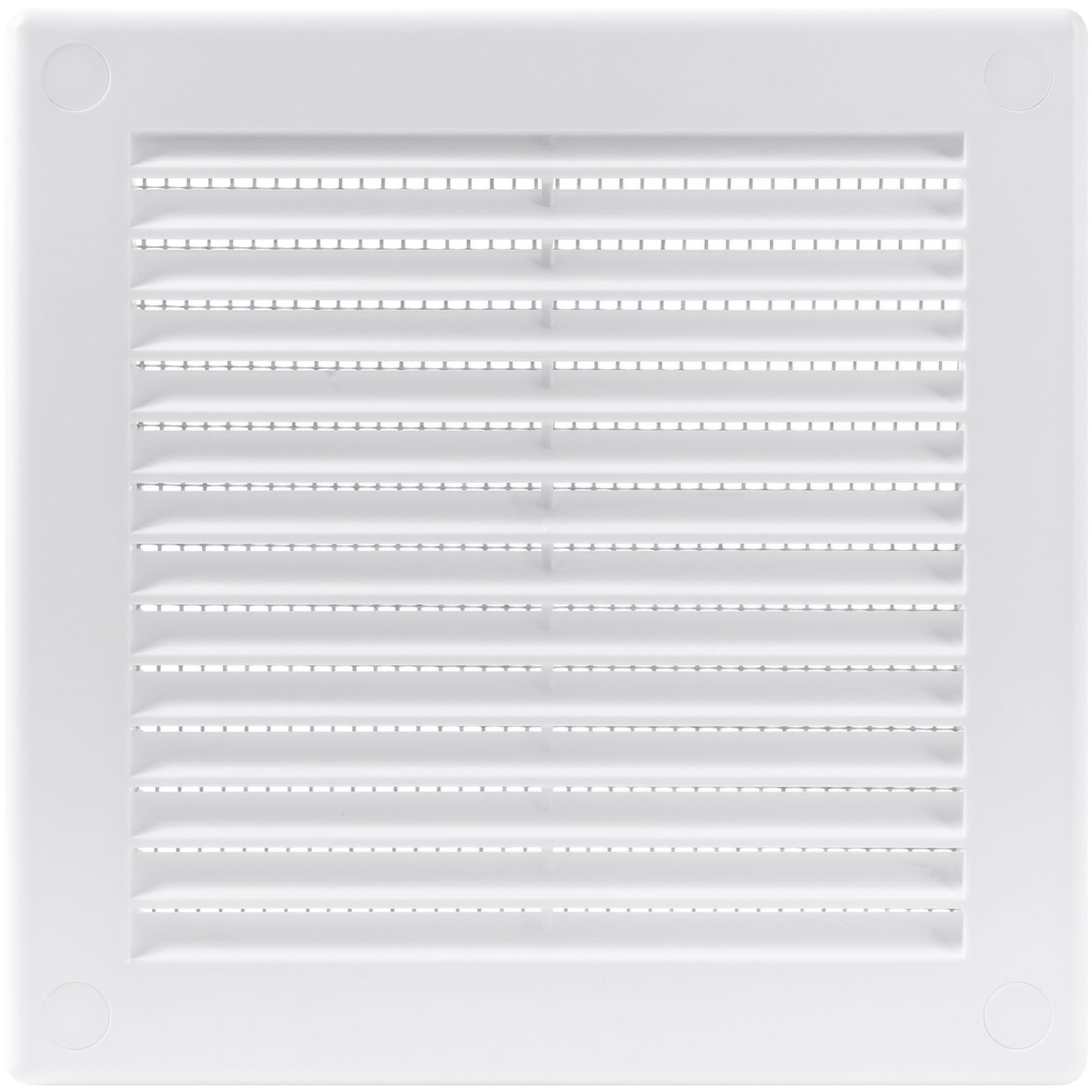 ECOPRO VENT 150x150mm (6 Inch) White Square Air Vent Cover - Plastic Air Vent Grille with Insect Mesh Screen - External Wall Ventilation Cover for HVAC Ducts, Ceiling or Wall Vents - Indoor Outdoor