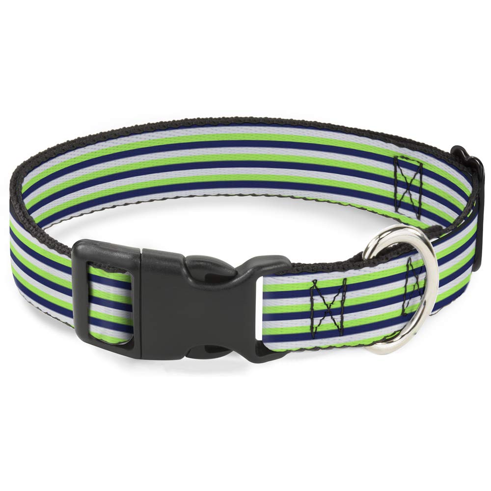 Collar de clip de plástico ajustable ajustable para perro con rayas finas tricolor