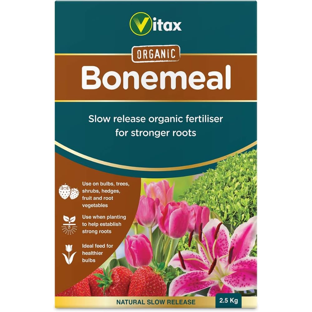 2.5kg Bonemeal - Natural Slow Release Fertiliser for Comprehensive Garden Care - Encourages robust plant structure and resilience