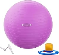 Fitvids Anti-Burst Slip-Resistant Yoga Fitness Birthing Ball - 2,000 lb Capacity, Quick Pump, Multiple Sizes & Colors