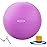 Fitvids Anti-Burst and Slip Resistant Exercise Ball Yoga Ball Fitness Ball Birthing Ball with Quick Pump, 2,000-Pound Capacity, Purple, 26-inch, L