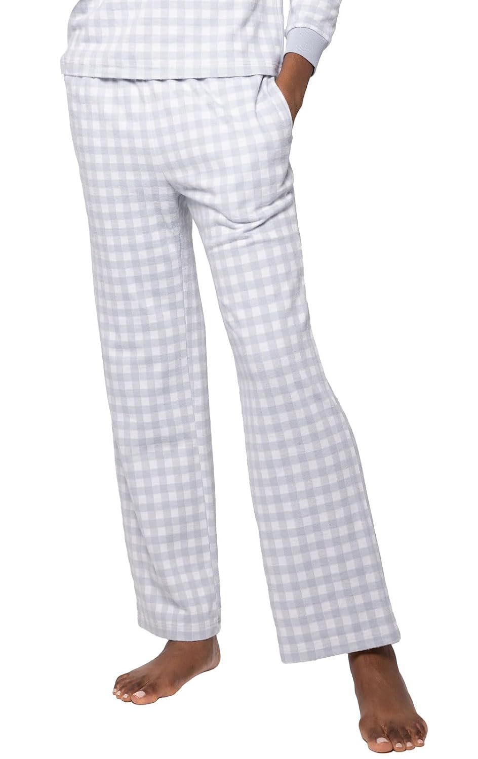 Comfort Knit Pant Blue Gingham Small