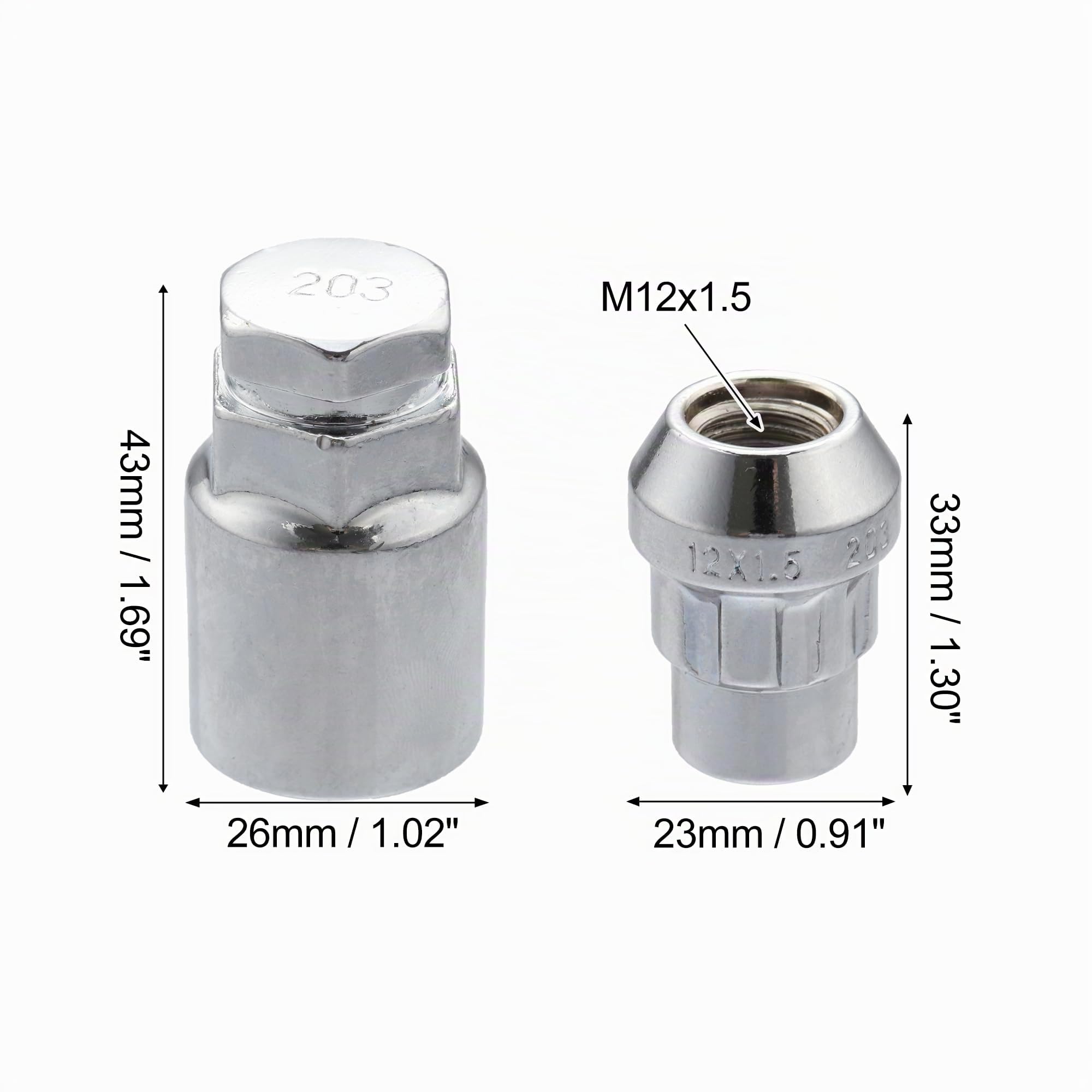 X AUTOHAUX M12x1.5 Coche Rueda Bloqueo Tornillo Tuercas Antirrobo Juego para Hyundai Sonata Plata Tono