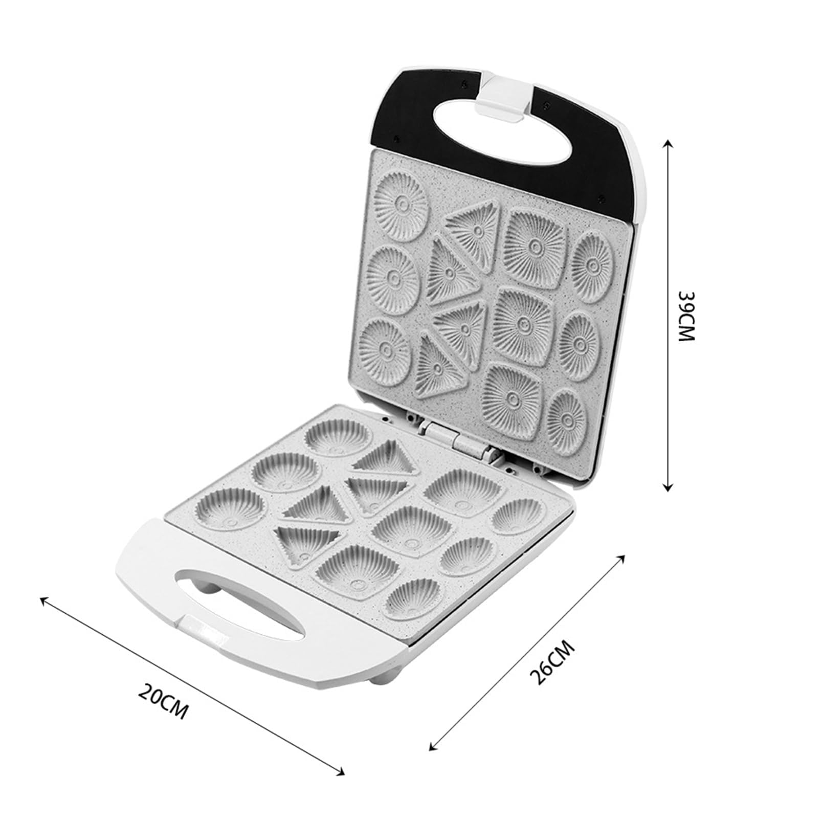 Macchina per Biscotti Elettrica, Stampo per Biscotti da 140 W, Biscottiera Antiaderente con Indicatore Led, Prepara 4 Pancake di Forme Diverse, per Dessert per la Colazione